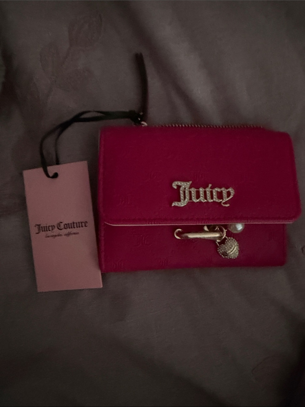 Juicy Couture Fuchsia Wallet with Logo Hardware